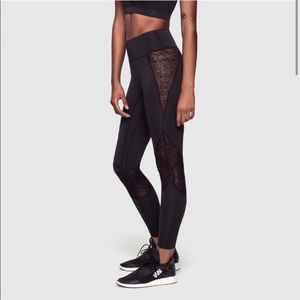 NWT Kiki de Montparnasse Lace Insert Leggings Black Size XS